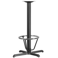 Flash Furniture XU-T2230-BAR-3CFR-GG 22'' x 30'' Restaurant Table X-Base with 3'' Dia. Bar Height Column and Foot Ring 